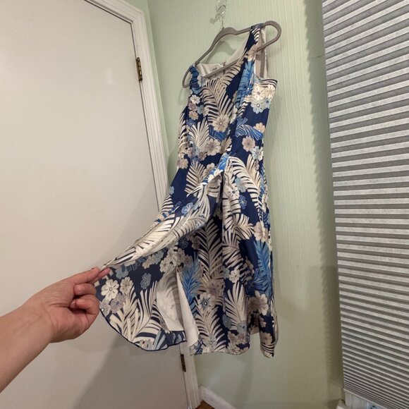 💙 Armani Collezioni Blue Floral Silk Dress | Size 14 | Made in Italy | - Picture 3 of 7